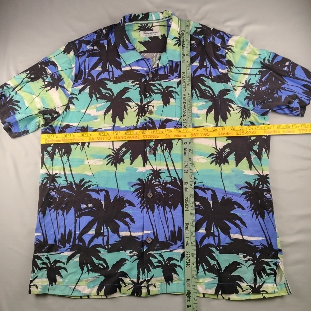 Tommy Bahama Veracruz Cay Shirt Mens XL Blue Palm Tree Hawaiian Beach Tropical - Picture 10 of 16